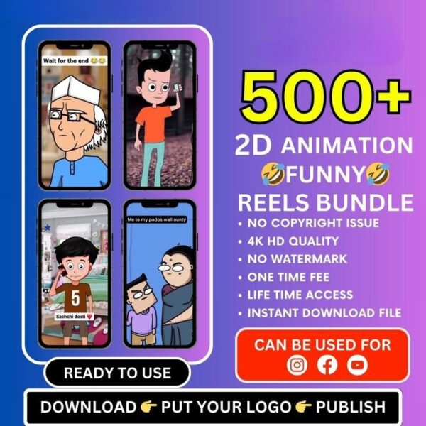 500+ 2D Animation Reels Bundle